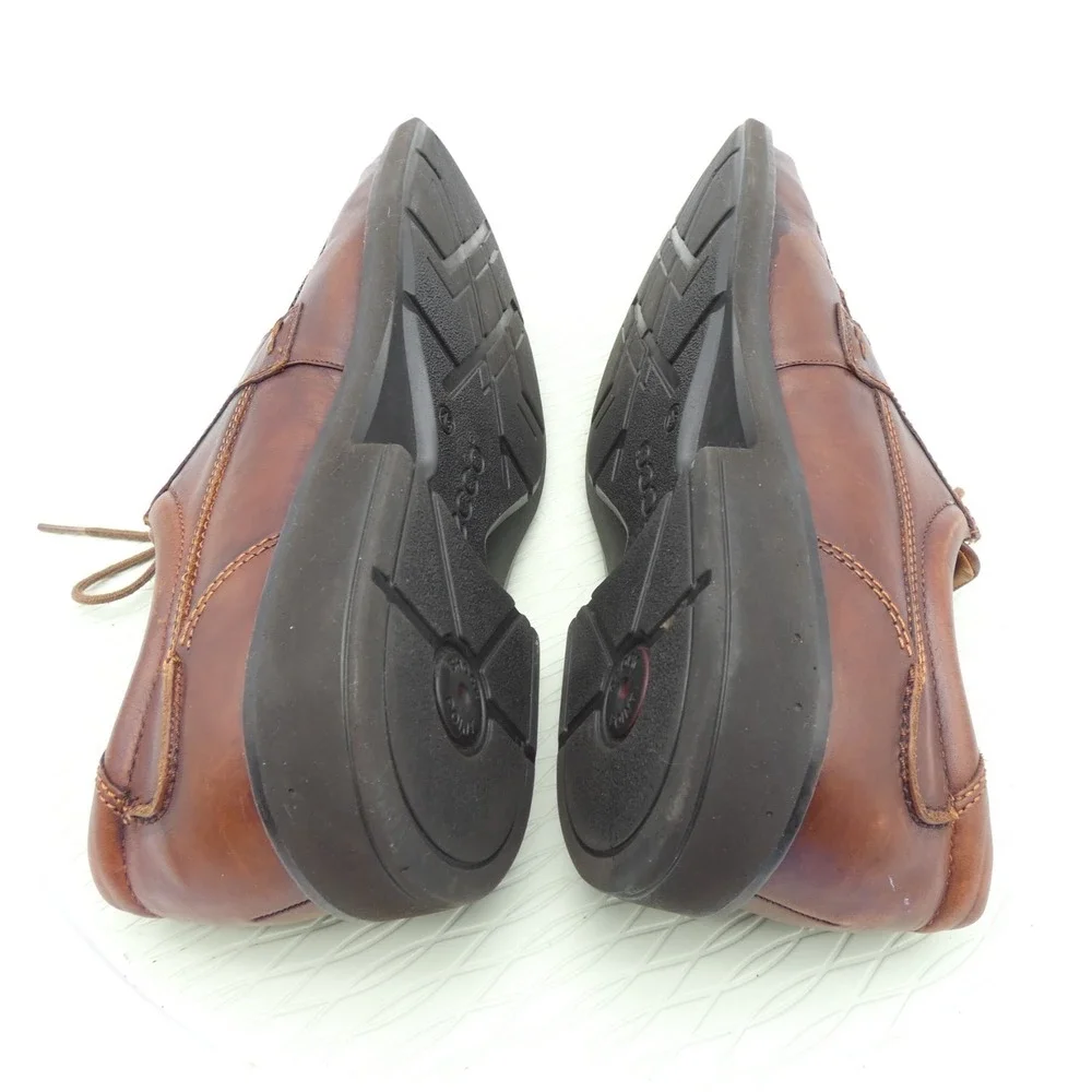 Ecco Helsinki Mens US 12-12.5 Dress Shoes Brown Leather Apron Toe Lace Up Oxford - Picture 6 of 10
